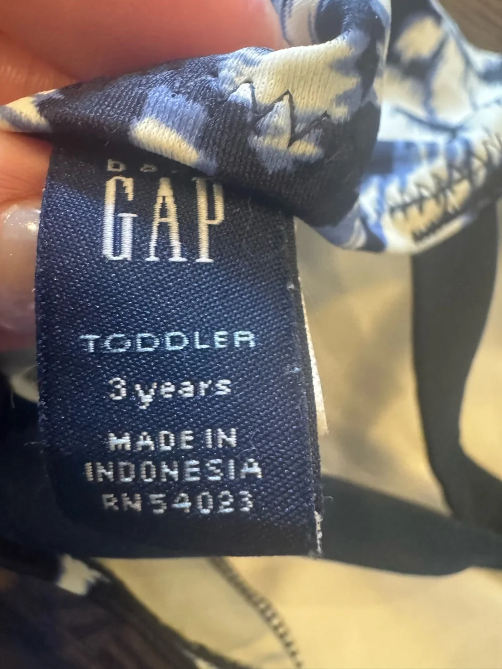 GAP Navy and White Floral-Print Kids One-Piece Swimsuit